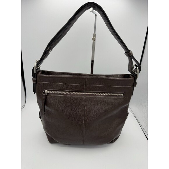 COACH Brown Pebble Leather Convertible Hobo Shoulder Bag F15064 EUC - Picture 5 of 15